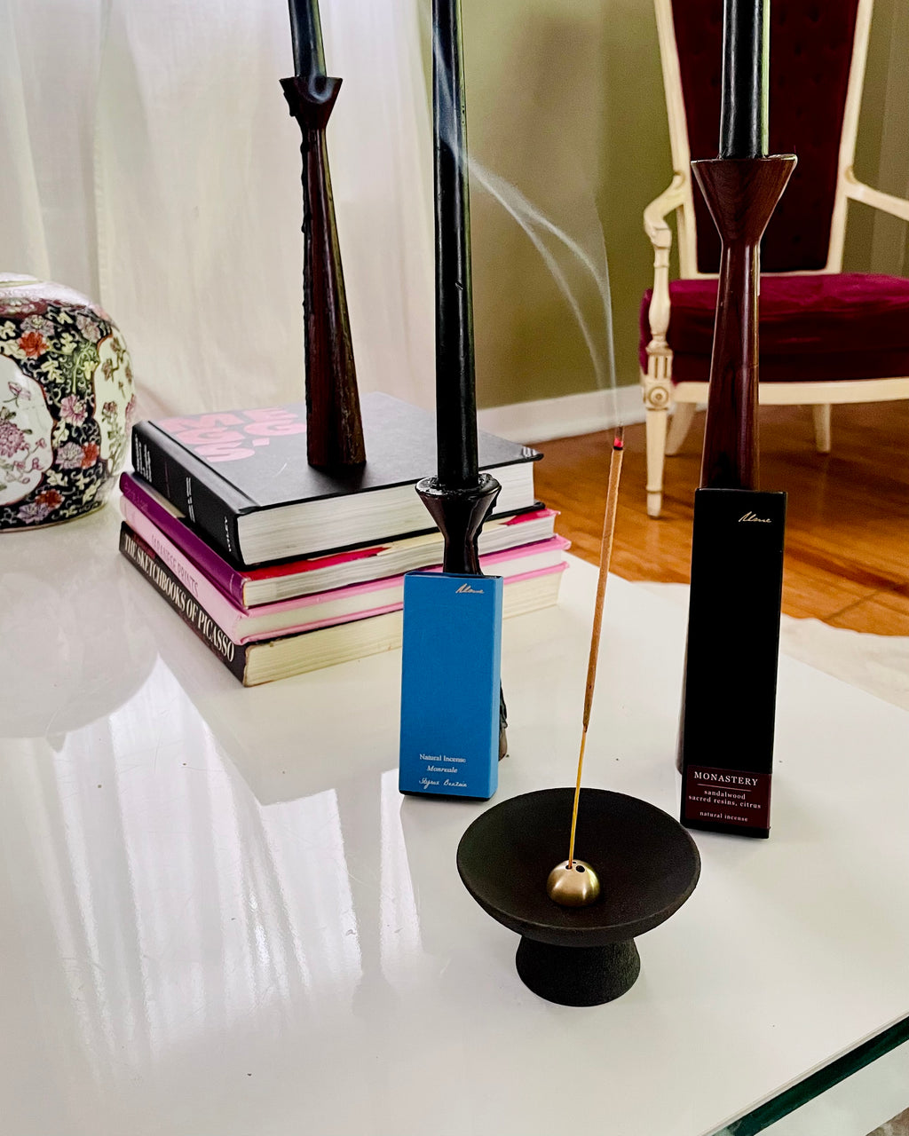 Shibui Raw Black Stoneware Incense Holder
