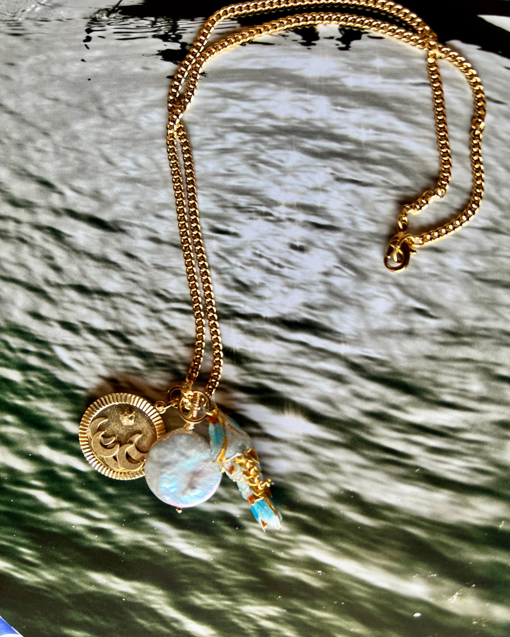 Ocean Charm Cluster Necklace