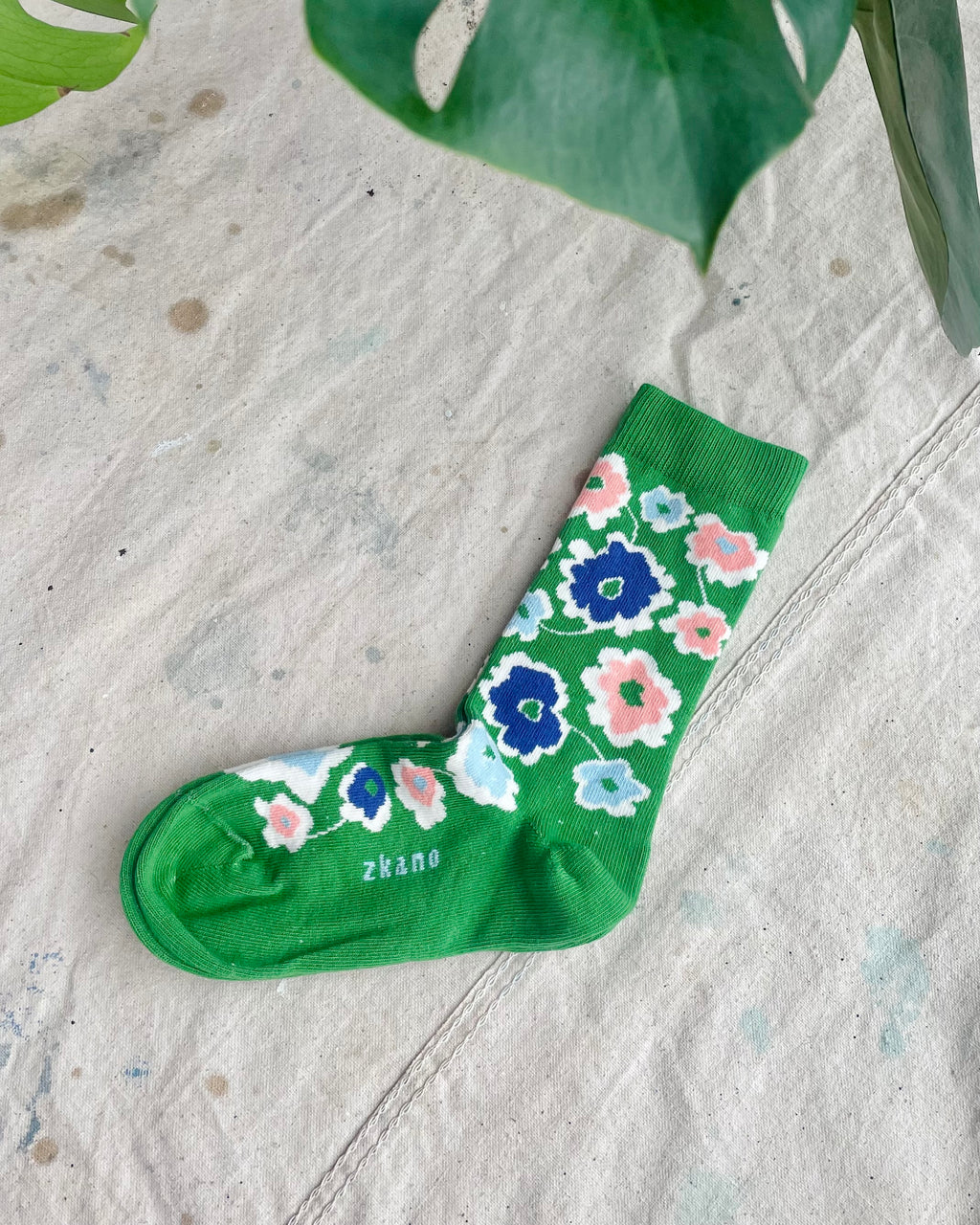 Retro Floral Crew Sock