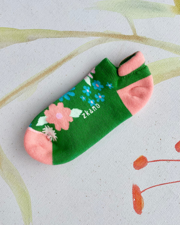 Mod Flowers Cushioned No Show Socks